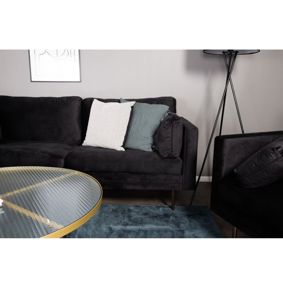 VENTURE DESIGN Boom 3-seters sofa - svart polyester og metall