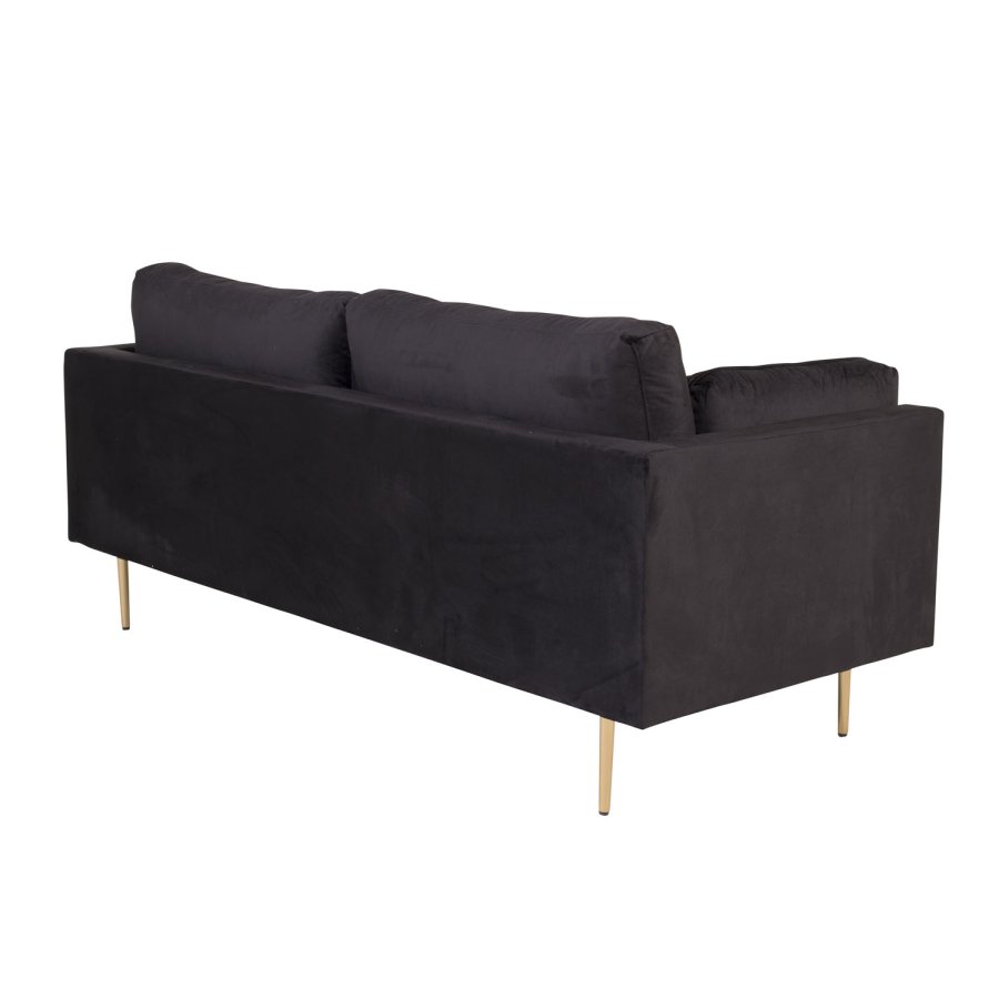 VENTURE DESIGN Boom 3-seters sofa - svart polyester og metall