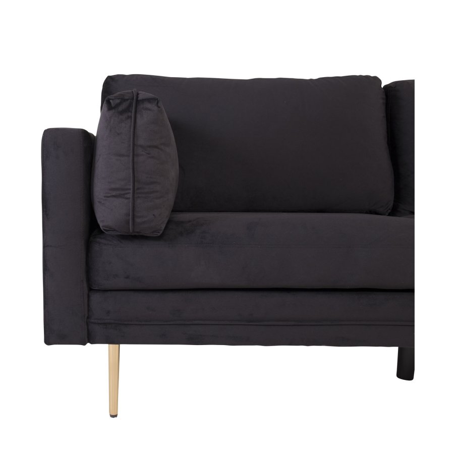 VENTURE DESIGN Boom 3-seters sofa - svart polyester og metall