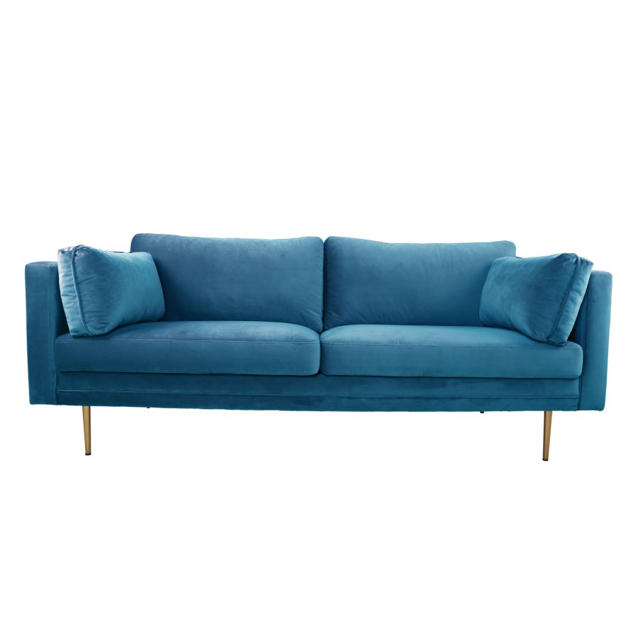 VENTURE DESIGN Boom 3-seters sofa - bl polyester og metall