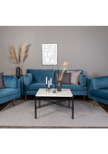 VENTURE DESIGN Boom lenestol, med armlener - bl polyester og metall