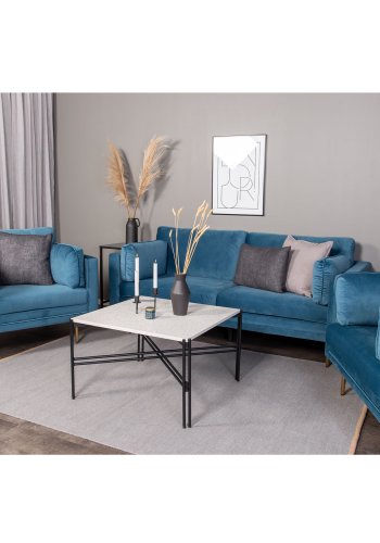 VENTURE DESIGN Boom lenestol, med armlener - bl polyester og metall