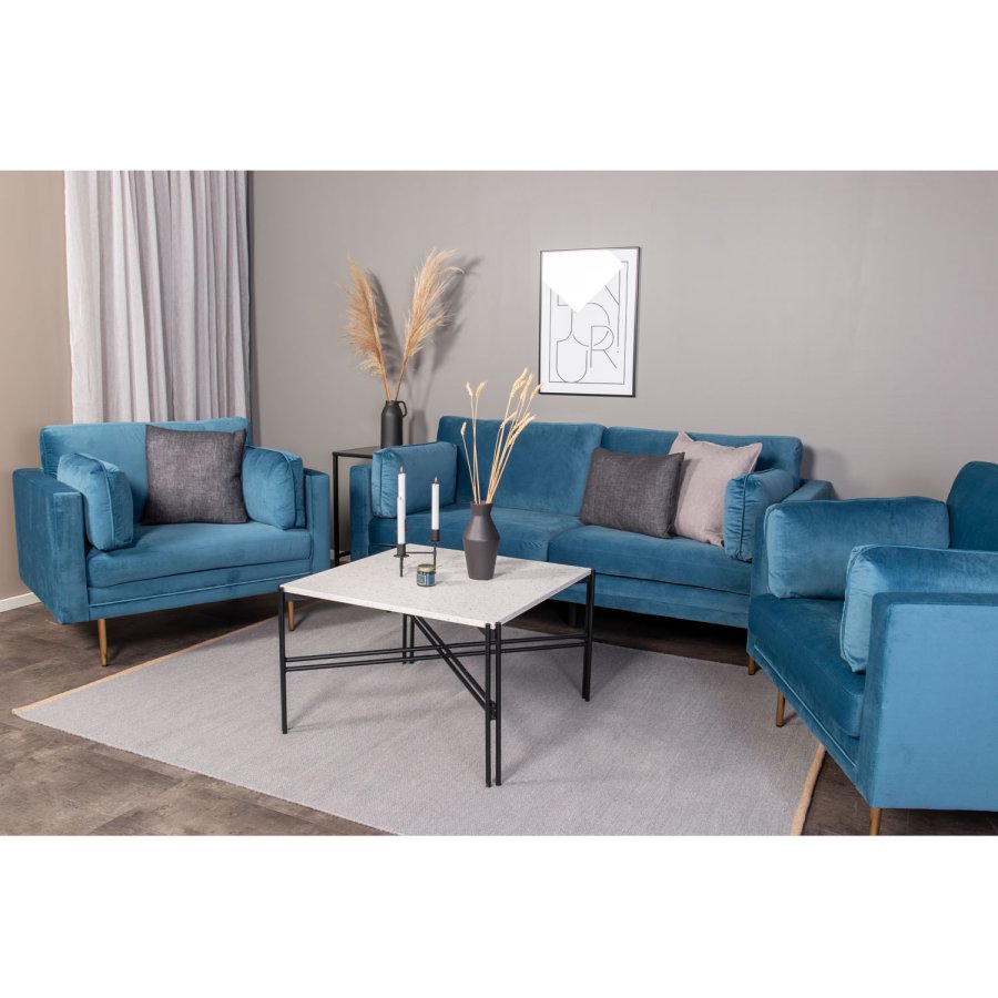 VENTURE DESIGN Boom lenestol, med armlener - bl polyester og metall