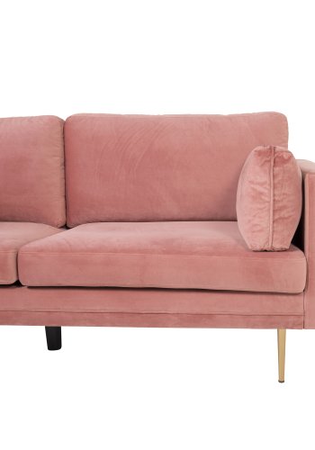 VENTURE DESIGN Boom 3-seters sofa - rosa polyester og metall