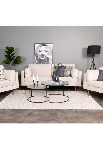 VENTURE DESIGN Boom lenestol, med armlener - beige polyester og metall