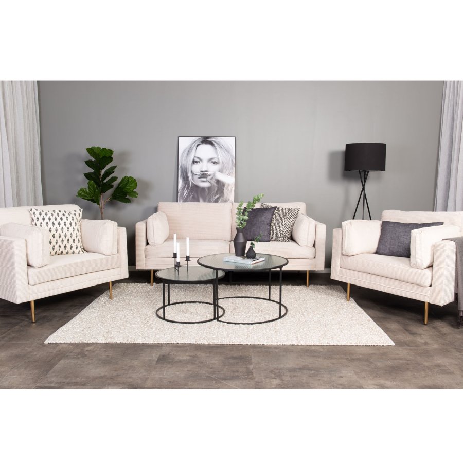 VENTURE DESIGN Boom lenestol, med armlener - beige polyester og metall