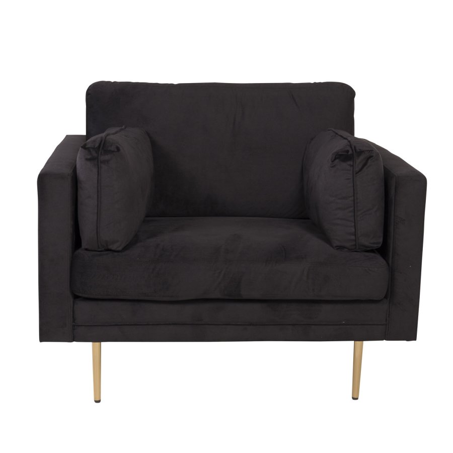 VENTURE DESIGN Boom lenestol, med armlener - svart polyester og metall og metall