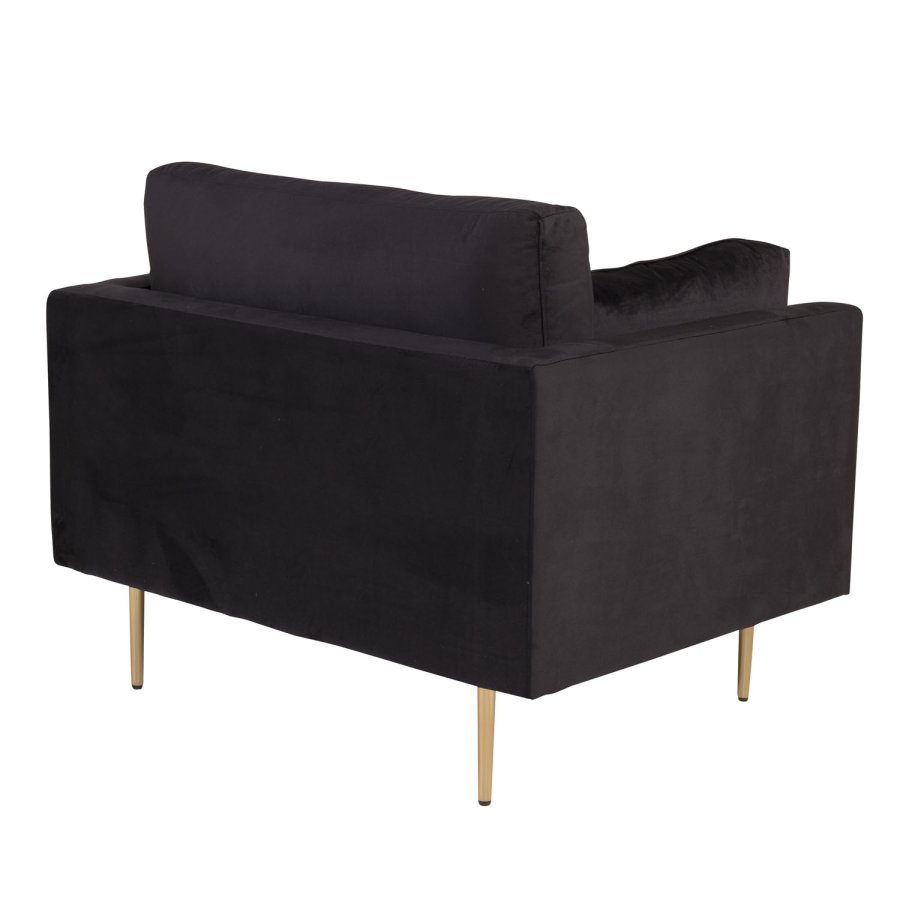 VENTURE DESIGN Boom lenestol, med armlener - svart polyester og metall og metall