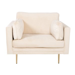 VENTURE DESIGN Boom Ftölj, med Armstöd - Grädde Tyg och Metall