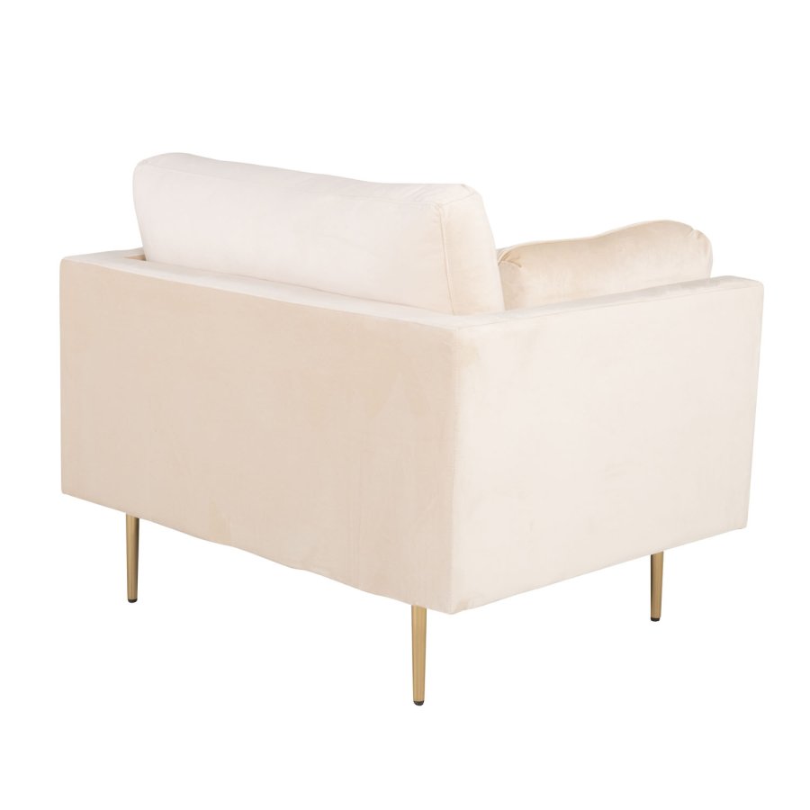 VENTURE DESIGN Boom lenestol, med armlener - kremstoff og metall