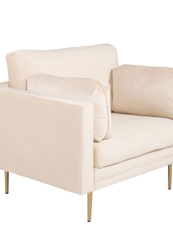 VENTURE DESIGN Boom lenestol, med armlener - kremstoff og metall