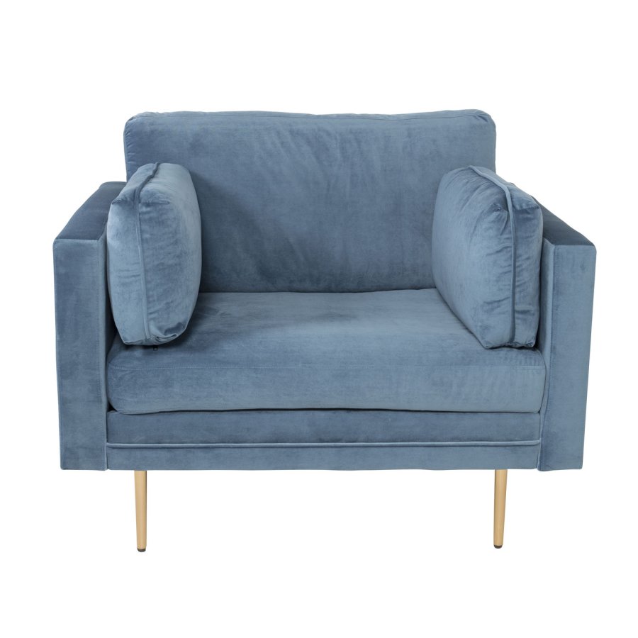 VENTURE DESIGN Boom lenestol, med armlener - bl polyester og metall