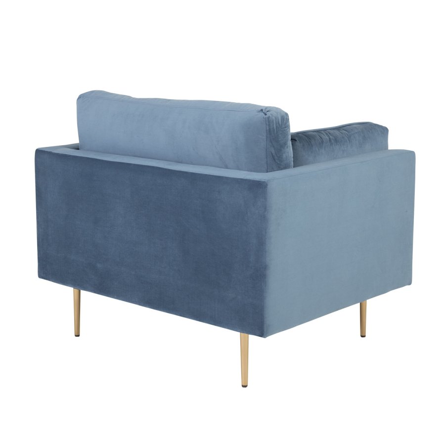 VENTURE DESIGN Boom lenestol, med armlener - bl polyester og metall