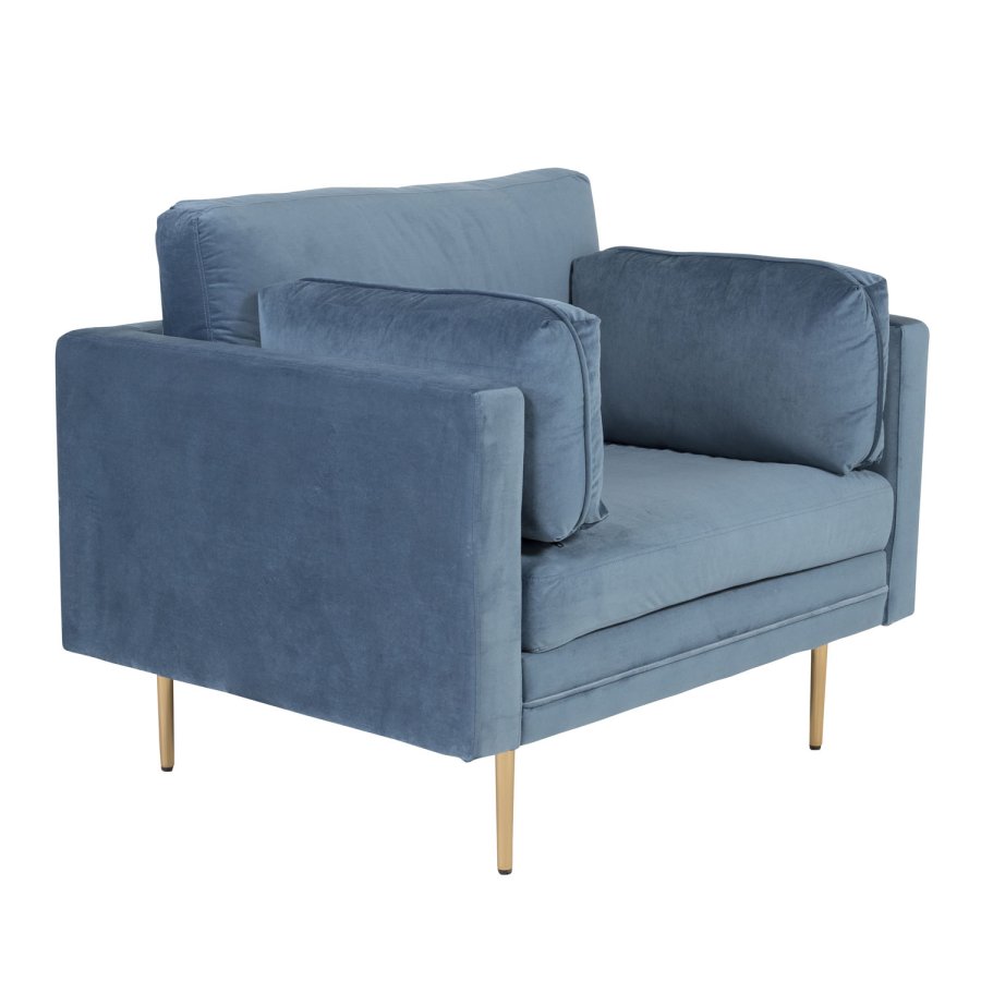 VENTURE DESIGN Boom lenestol, med armlener - bl polyester og metall