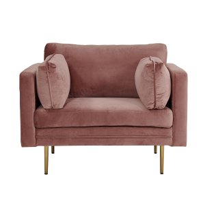 VENTURE DESIGN Bom Ftölj, med Armstöd - Rosa Polyester och Metall