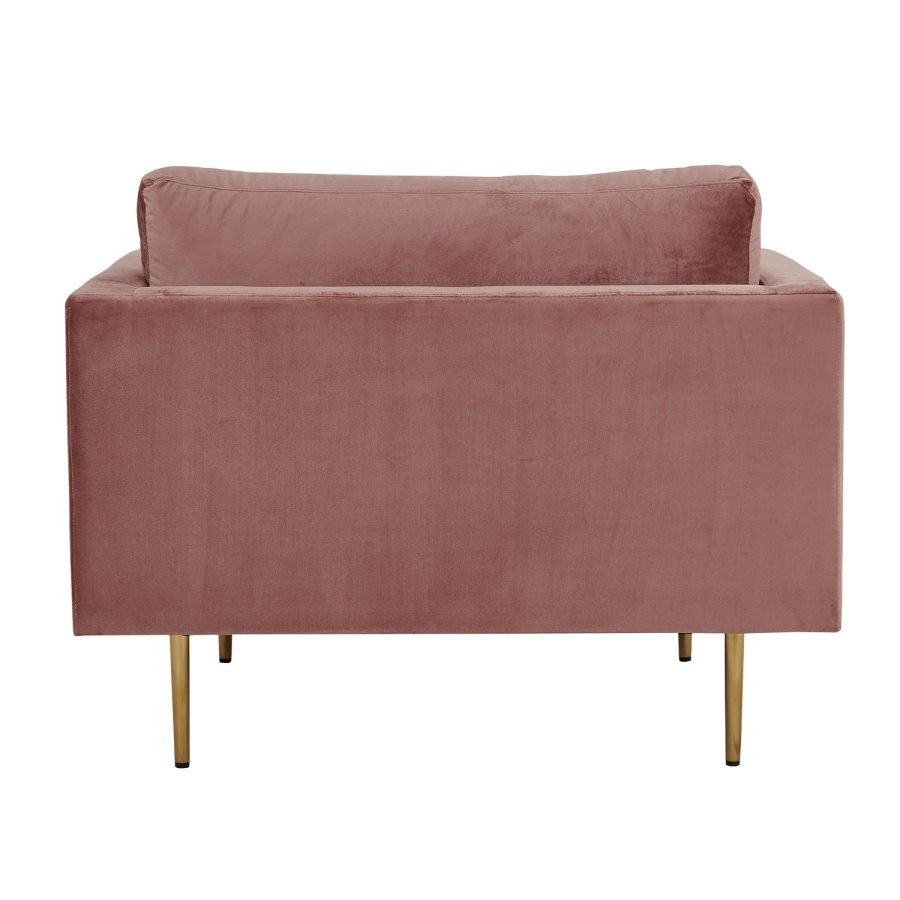 VENTURE DESIGN Boom lenestol, med armlener - rosa polyester og metall