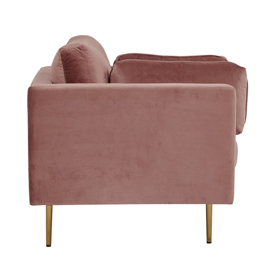VENTURE DESIGN Boom lenestol, med armlener - rosa polyester og metall