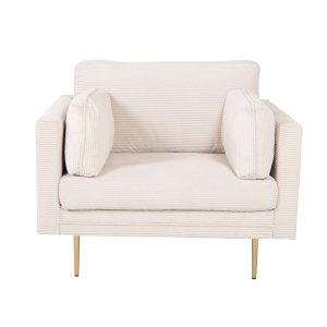 VENTURE DESIGN Bomftölj, med Armstöd - Beige Polyester och Metall