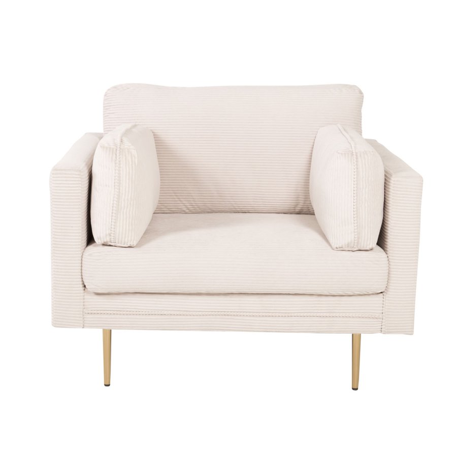 VENTURE DESIGN Boom lenestol, med armlener - beige polyester og metall