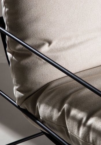 VENTURE DESIGN Sedalia lenestol - hvit lin og sort stl