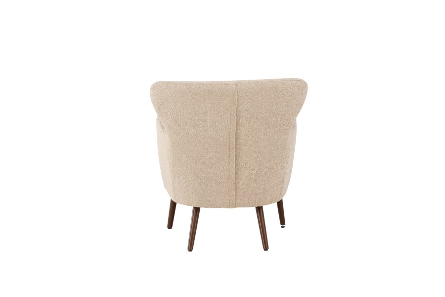 VENTURE DESIGN Lincoln lenestol - beige bouclè-stoff og valnttstl