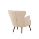 VENTURE DESIGN Lincoln lenestol - beige bouclè-stoff og valnttstl