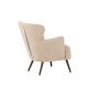 VENTURE DESIGN Lincoln lenestol - beige bouclè-stoff og valnttstl
