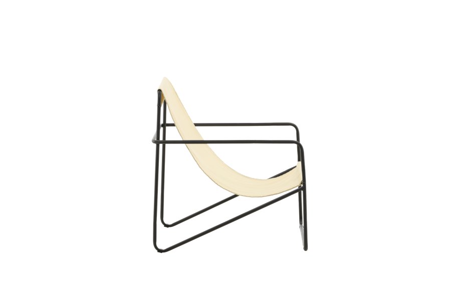 VENTURE DESIGN Vernon lenestol - beige lin/polyester og sort stl