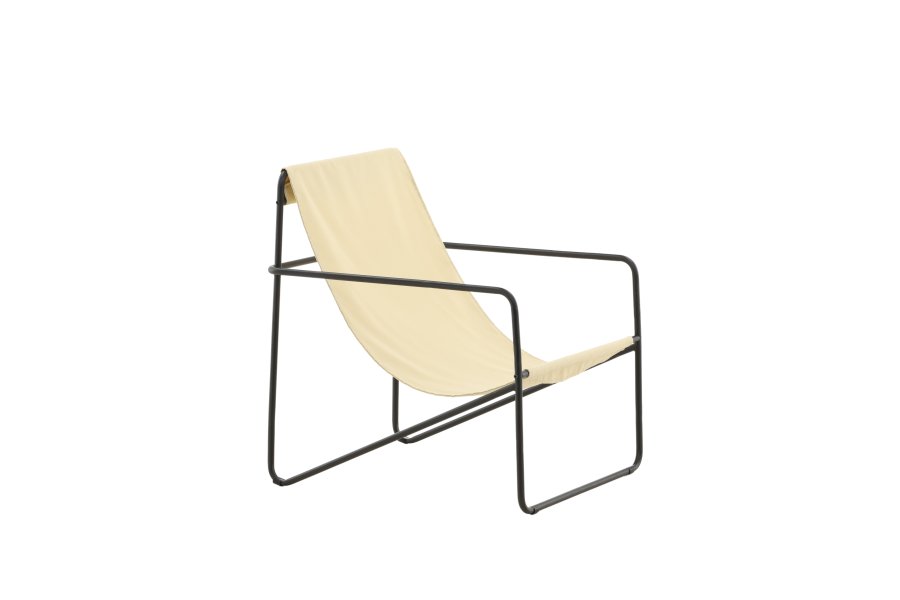 VENTURE DESIGN Vernon lenestol - beige lin/polyester og sort stl