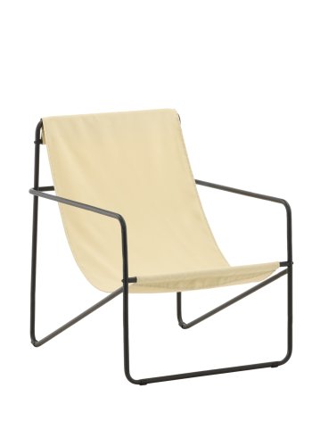 VENTURE DESIGN Vernon lenestol - beige lin/polyester og sort stl