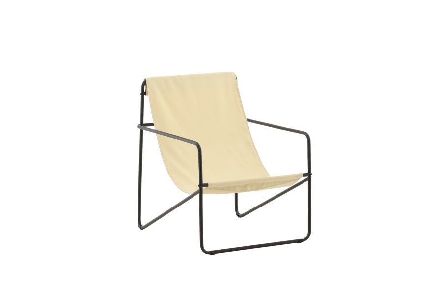 VENTURE DESIGN Vernon lenestol - beige lin/polyester og sort stl