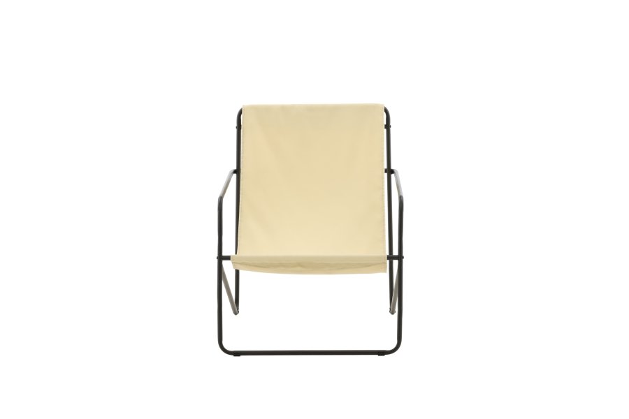 VENTURE DESIGN Vernon lenestol - beige lin/polyester og sort stl