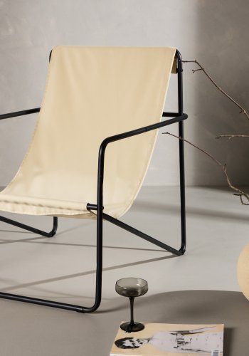 VENTURE DESIGN Vernon lenestol - beige lin/polyester og sort stl