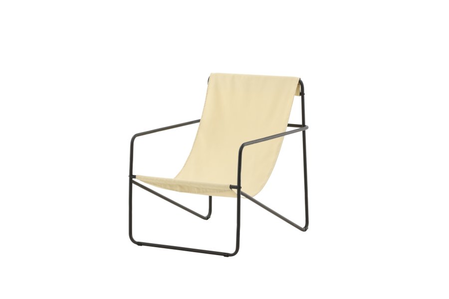 VENTURE DESIGN Vernon lenestol - beige lin/polyester og sort stl