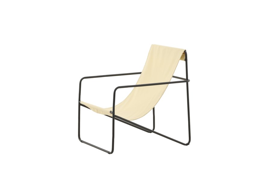 VENTURE DESIGN Vernon lenestol - beige lin/polyester og sort stl