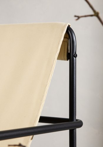 VENTURE DESIGN Vernon lenestol - beige lin/polyester og sort stl