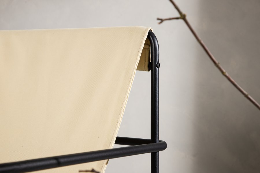 VENTURE DESIGN Vernon lenestol - beige lin/polyester og sort stl