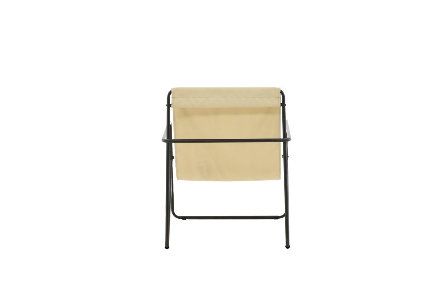 VENTURE DESIGN Vernon lenestol - beige lin/polyester og sort stl