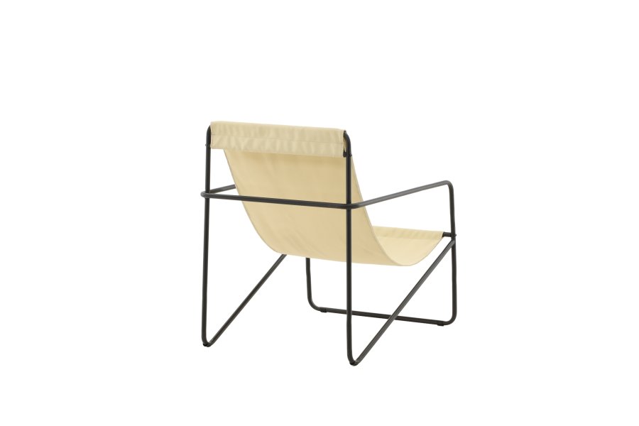 VENTURE DESIGN Vernon lenestol - beige lin/polyester og sort stl
