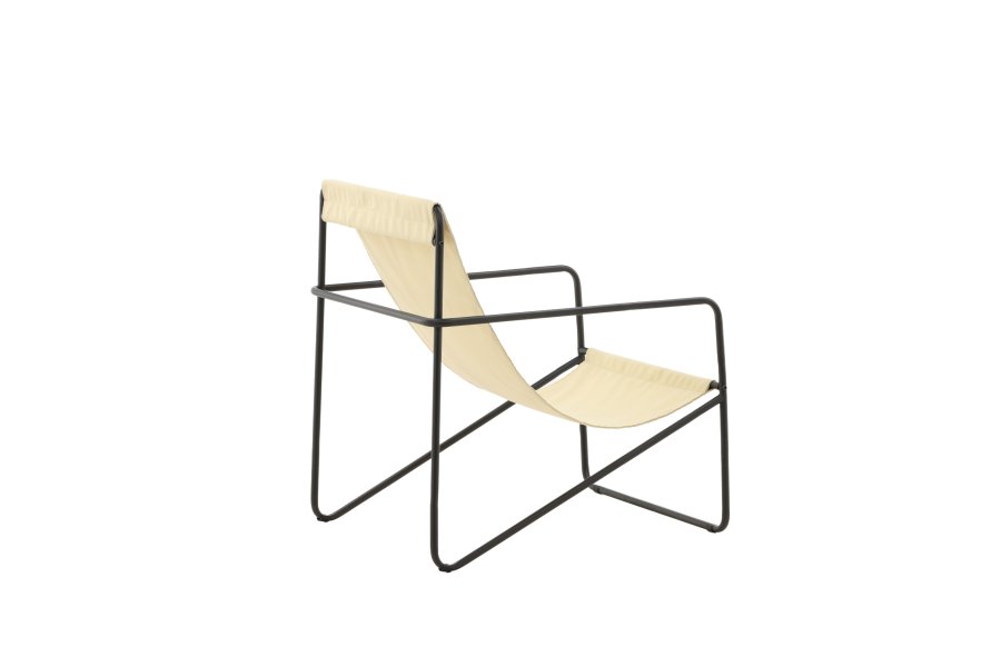 VENTURE DESIGN Vernon lenestol - beige lin/polyester og sort stl