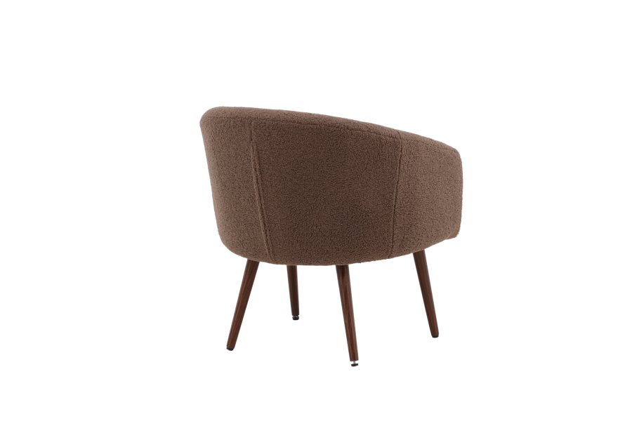 VENTURE DESIGN Wanda lenestol - brun teddystoff polyester og mrk valntt stl