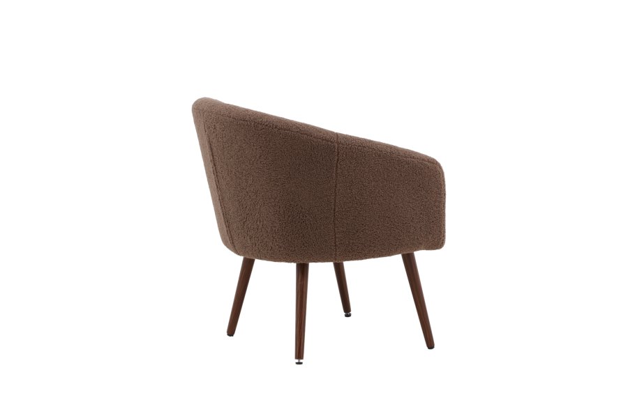 VENTURE DESIGN Wanda lenestol - brun teddystoff polyester og mrk valntt stl