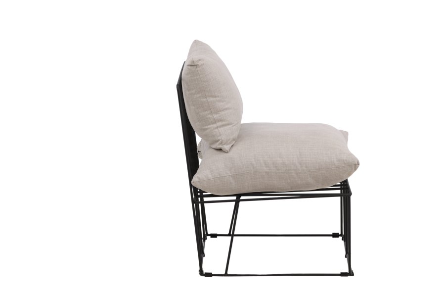 VENTURE DESIGN Livonia lenestol - beige polyester og sort stl