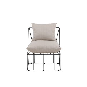 VENTURE DESIGN Livonia ftölj - beige polyester och svart stl