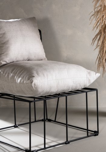 VENTURE DESIGN Livonia lenestol - beige polyester og sort stl