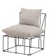 VENTURE DESIGN Livonia lenestol - beige polyester og sort stl