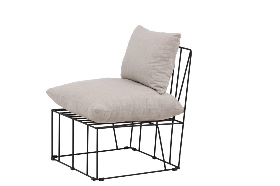 VENTURE DESIGN Livonia lenestol - beige polyester og sort stl