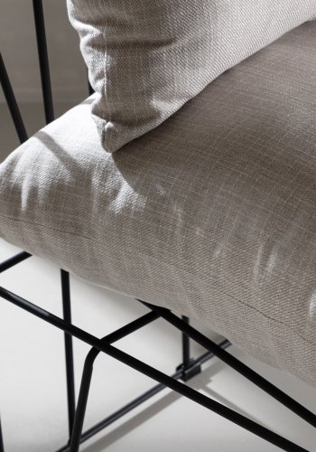 VENTURE DESIGN Livonia lenestol - beige polyester og sort stl