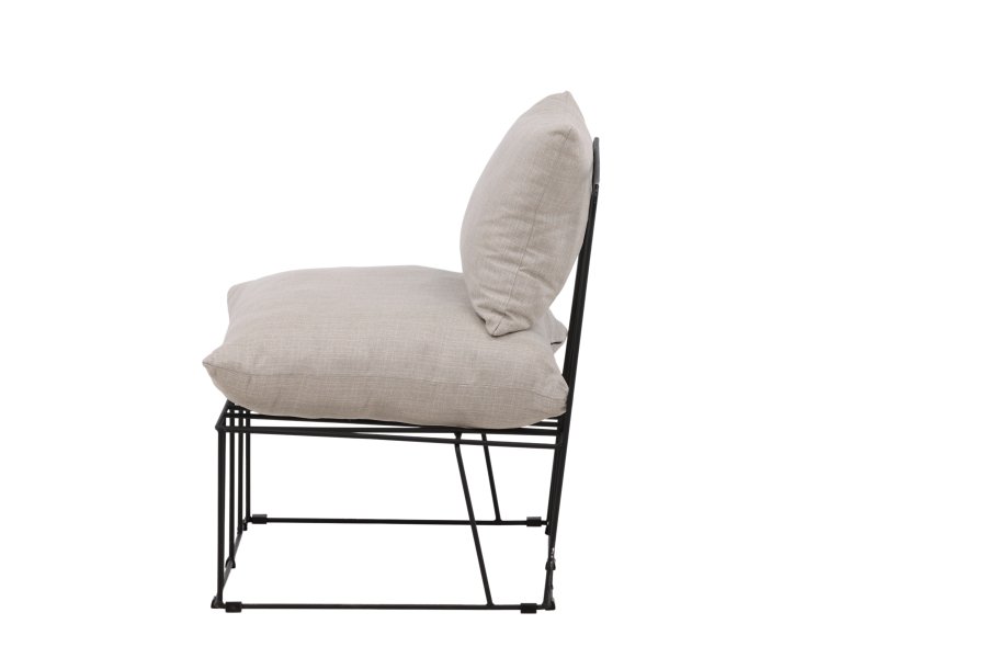 VENTURE DESIGN Livonia lenestol - beige polyester og sort stl