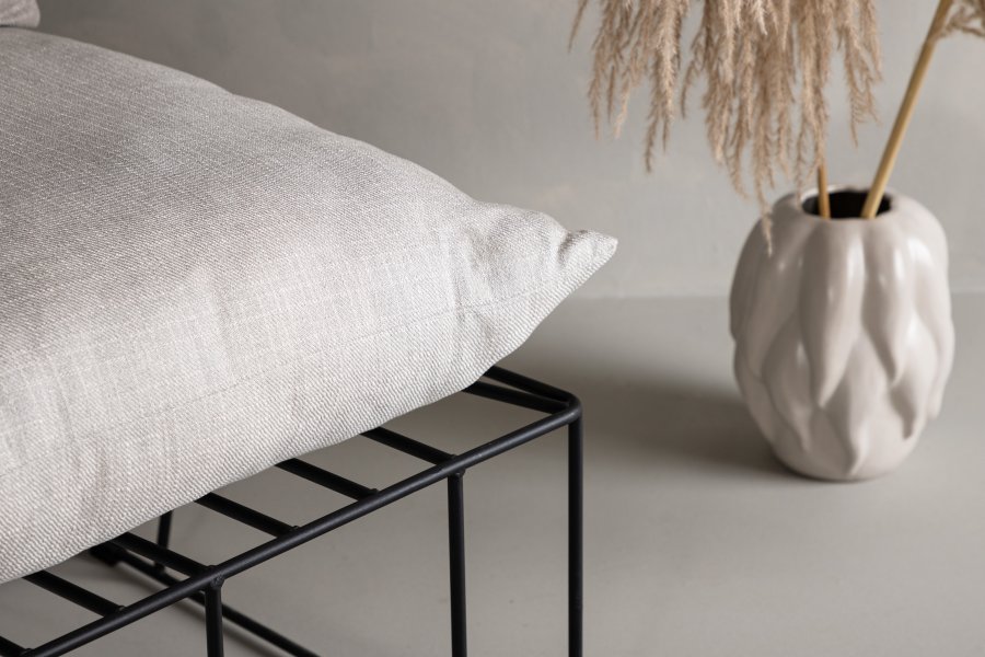 VENTURE DESIGN Livonia lenestol - beige polyester og sort stl